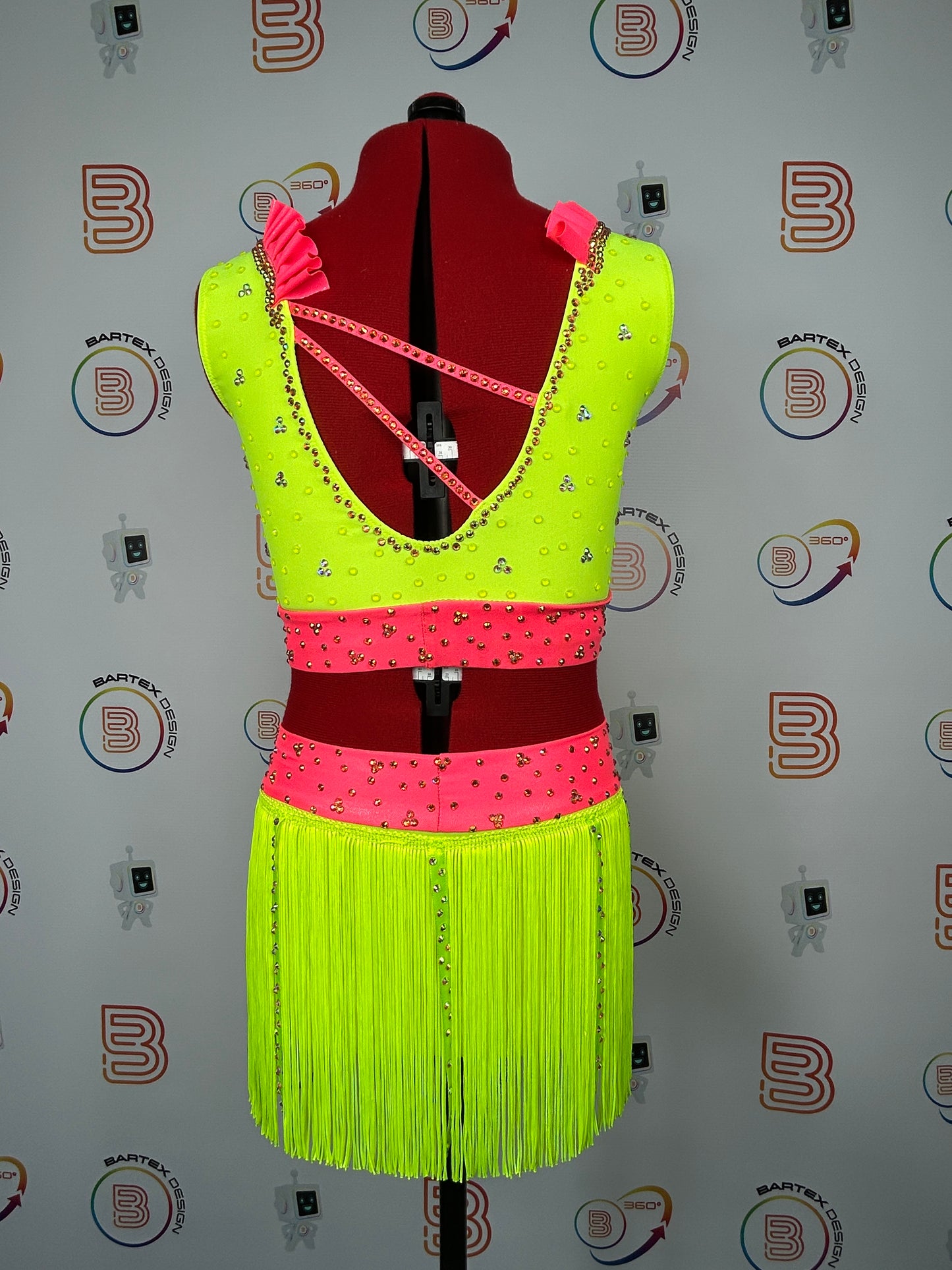 Bright Yellow and Pink Dance Costume