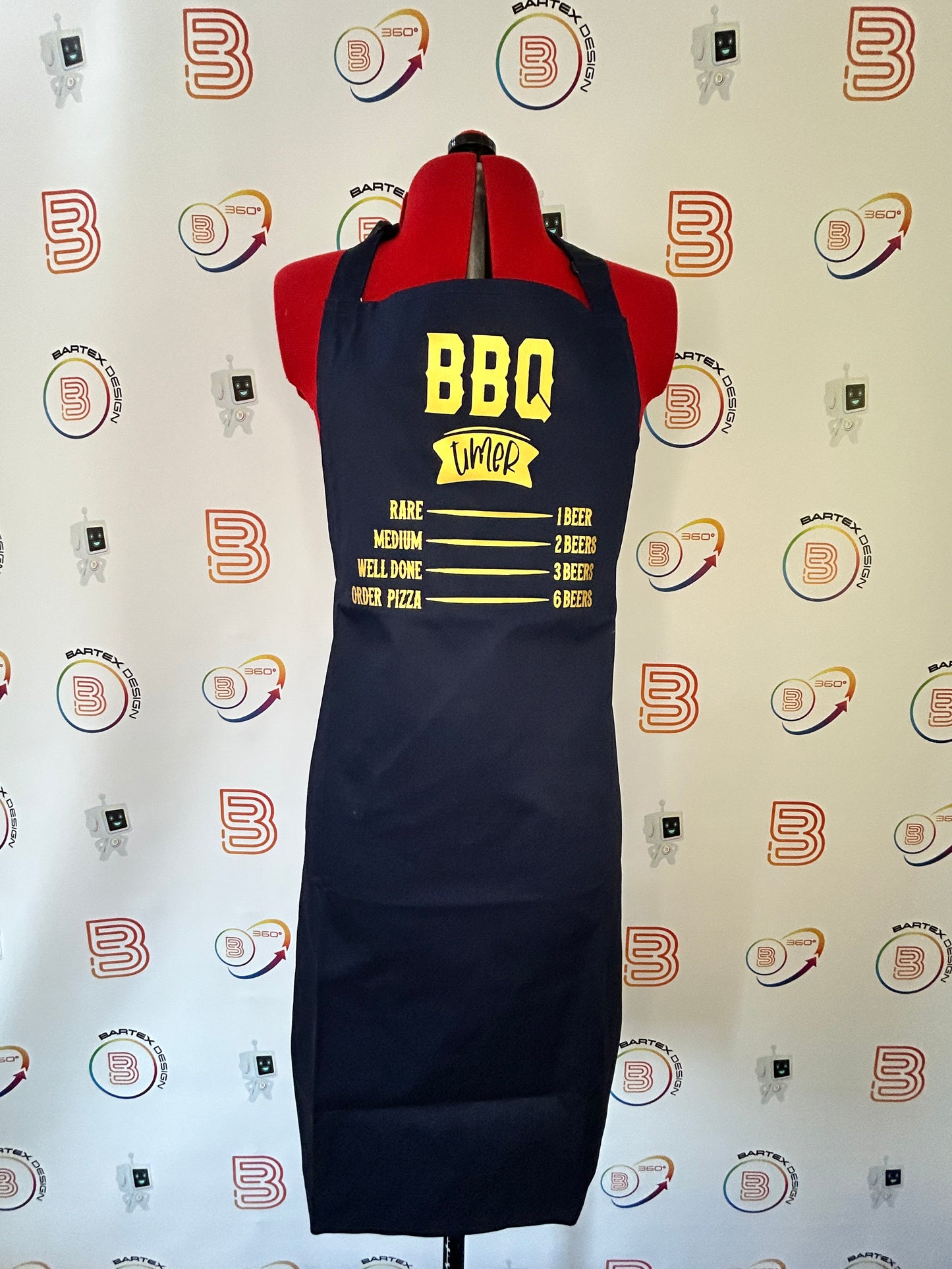 Navy Blue Apron no Pocket - BBQ