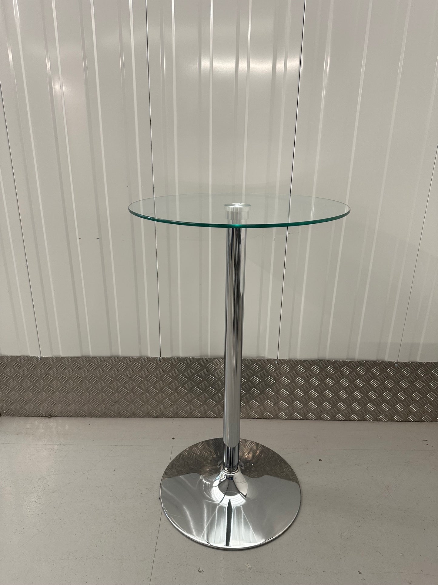 Battista Round Glass Top Metal Base Dining Table