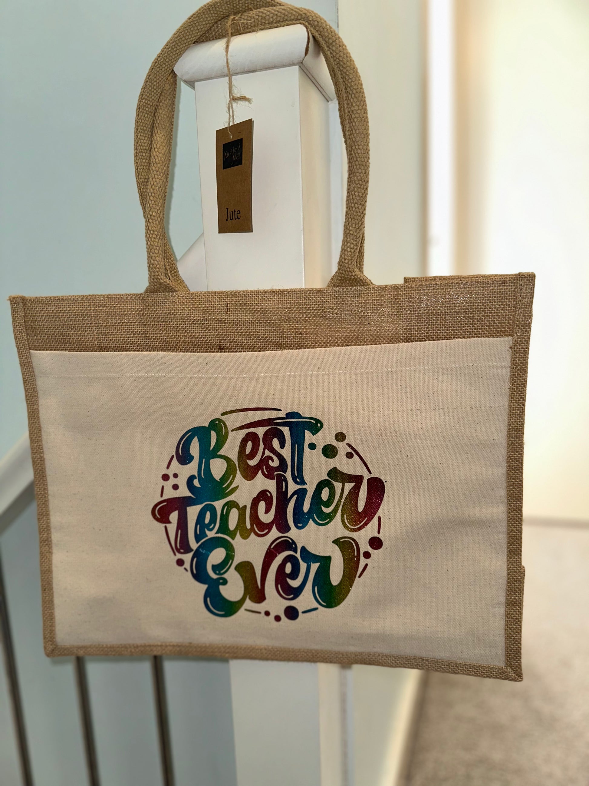 Best Teacher Ever Jute Bag – Bartex Design Shop - Main Image