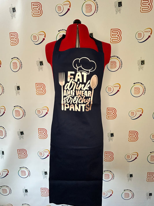 Navy Blue Apron no Pocket - Eat, drink and wear stretchy pants