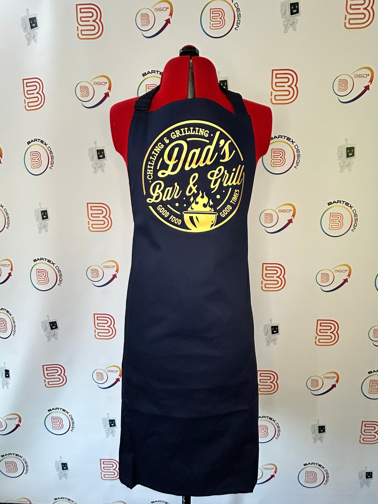 Navy Blue Apron no Pocket - Dad's Bar and Grill
