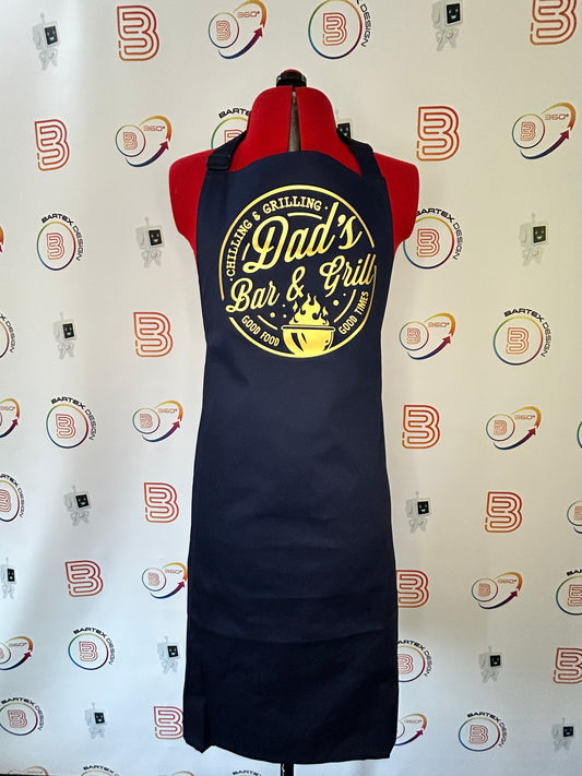 Navy Blue Apron no Pocket - Dad's Bar and Grill
