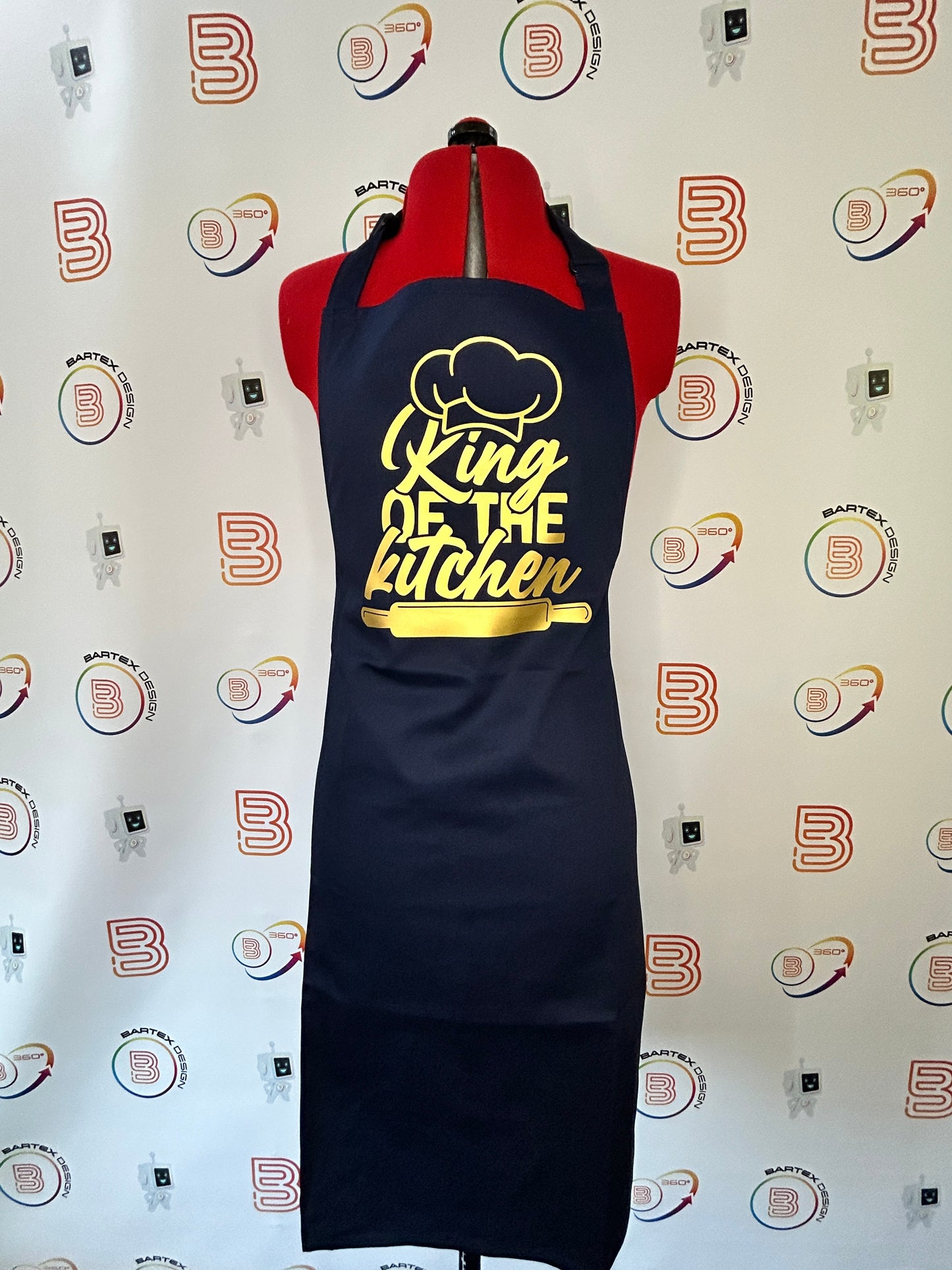 Navy Blue Apron no Pocket - King of the Kitchen