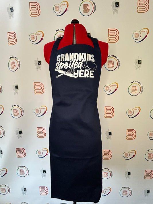 Navy Blue Apron no Pocket - Grandkids Spoiled Here