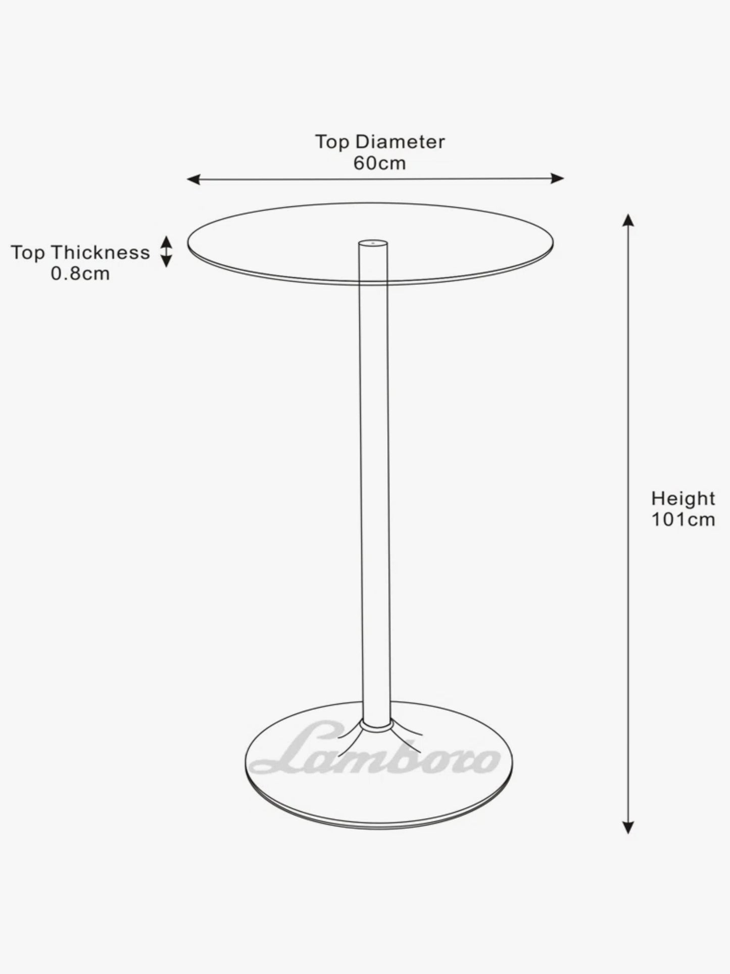 Battista Round Glass Top Metal Base Dining Table