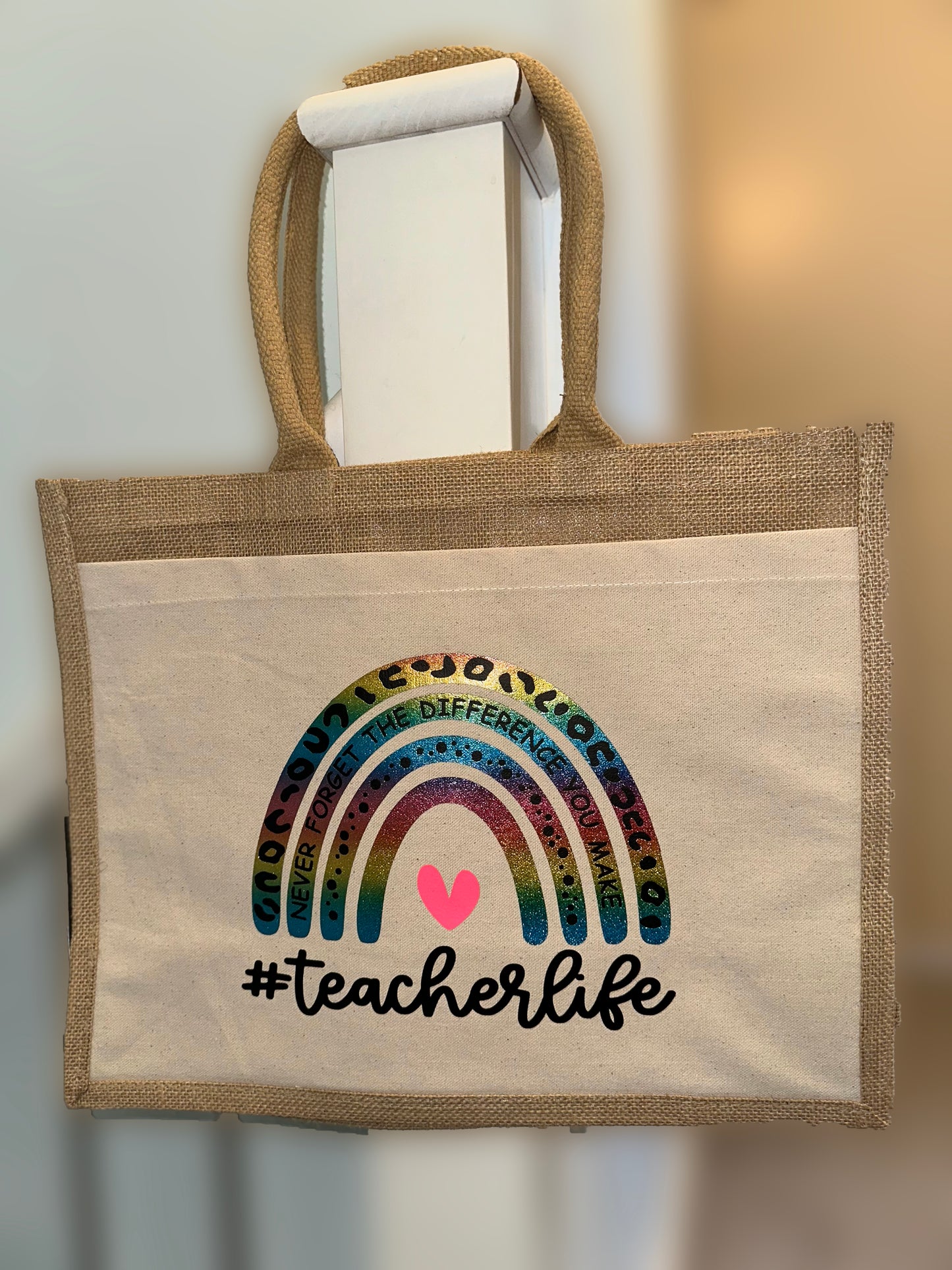 Never Forget Teacher Jute Bag