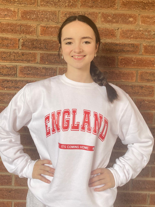 Adult White England Sweatshirt