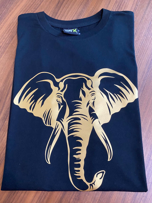 Black and Gold Elephant T-Shirt